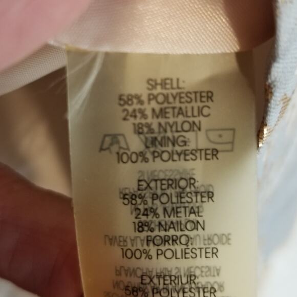 Calvin Klein Women's Metallic Off The Shoulder Cocktail Evening Dress Size 4 - Picture 7 of 9